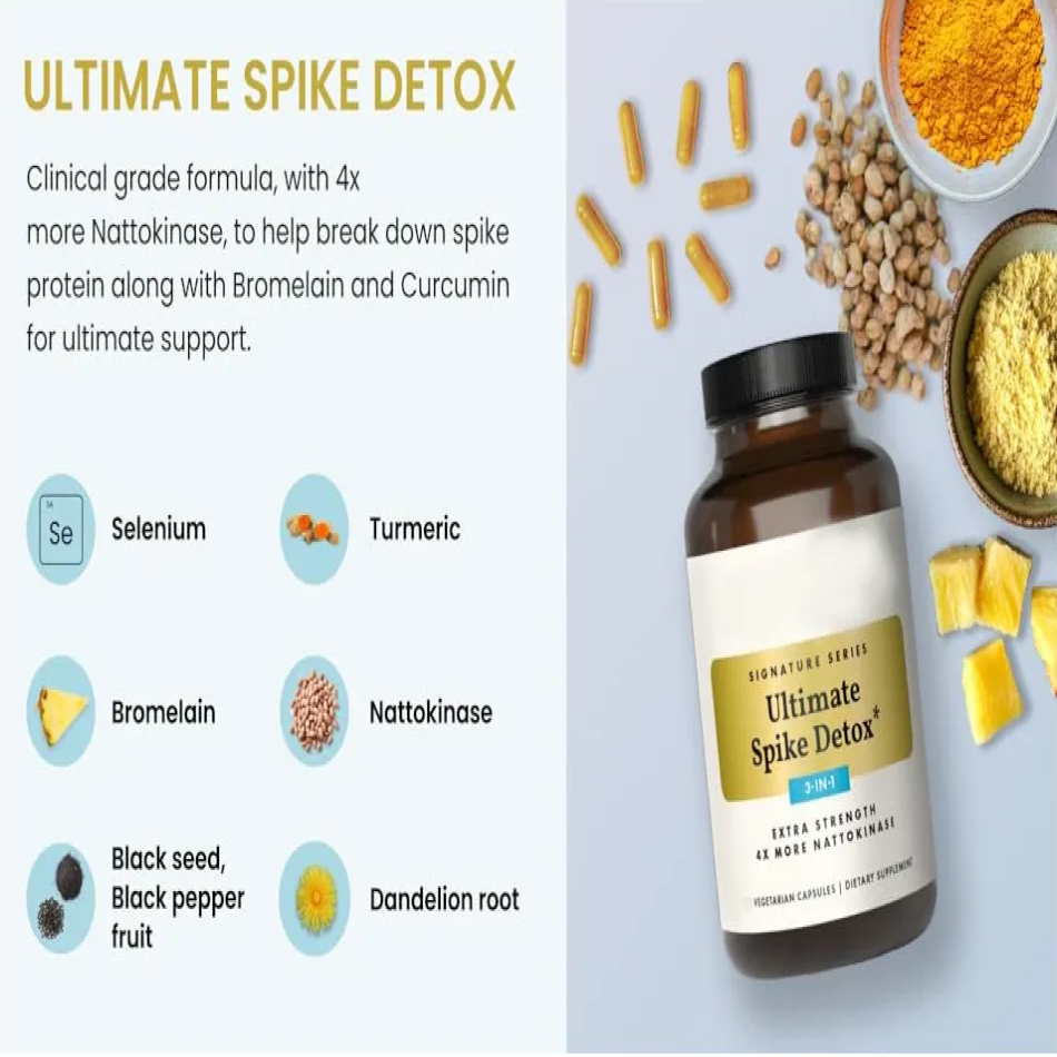 Ultimate Spike Detox 3 En 1 Nattokinasa Curcuma Selenio 60 caps-3