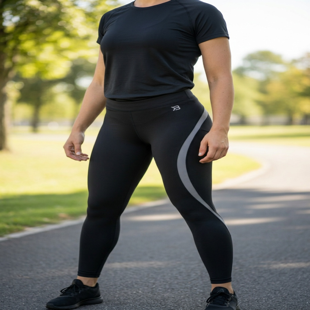 Better Bodies Calza Leggins Gimnasio Mujer Curve Black Grey-4
