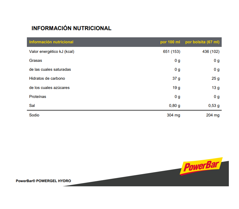 Powerbar Power Gel Hydro Energy Gel Liquido 24u Orange-5