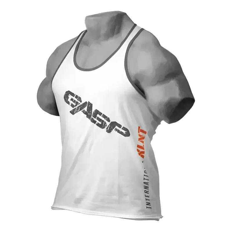 Gasp Polera Sin Mangas Musculosa Gym Vintage T-back Color White Talla M-0
