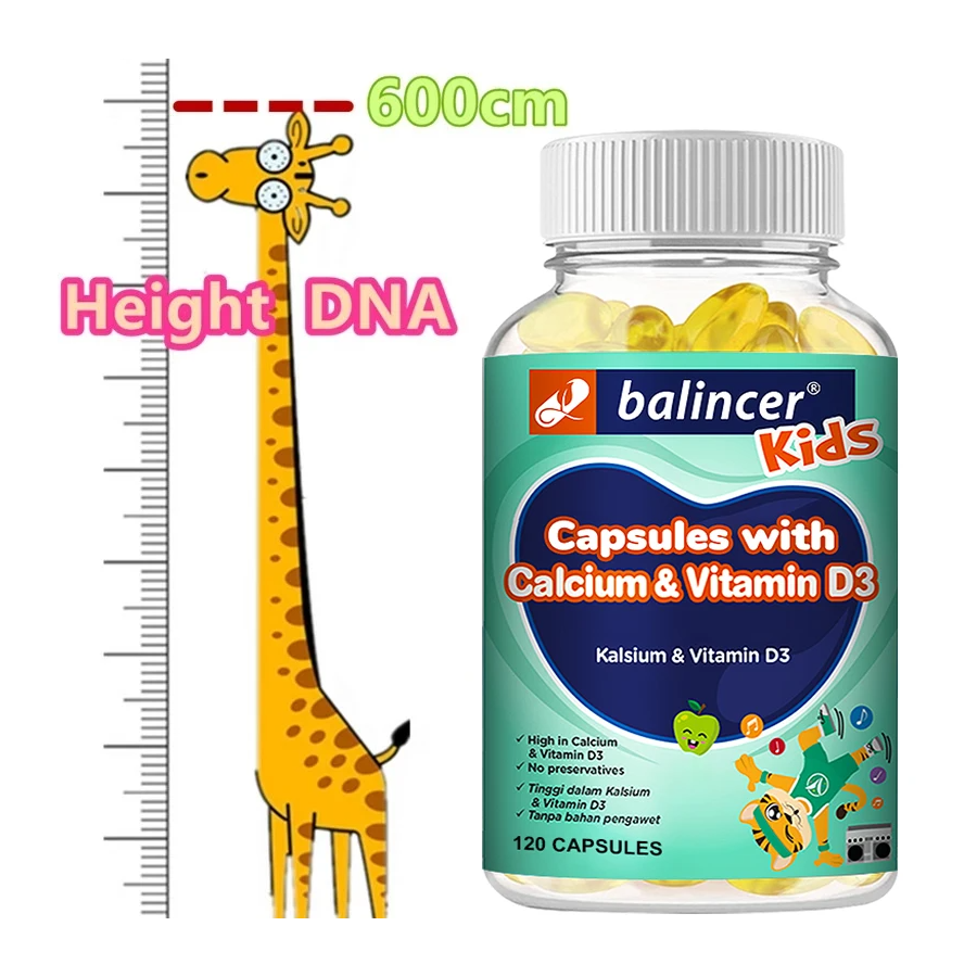 Balincer Kids Height Growth Crecimiento Oseo y Altura Niños 120 Liquid Gel Caps-3