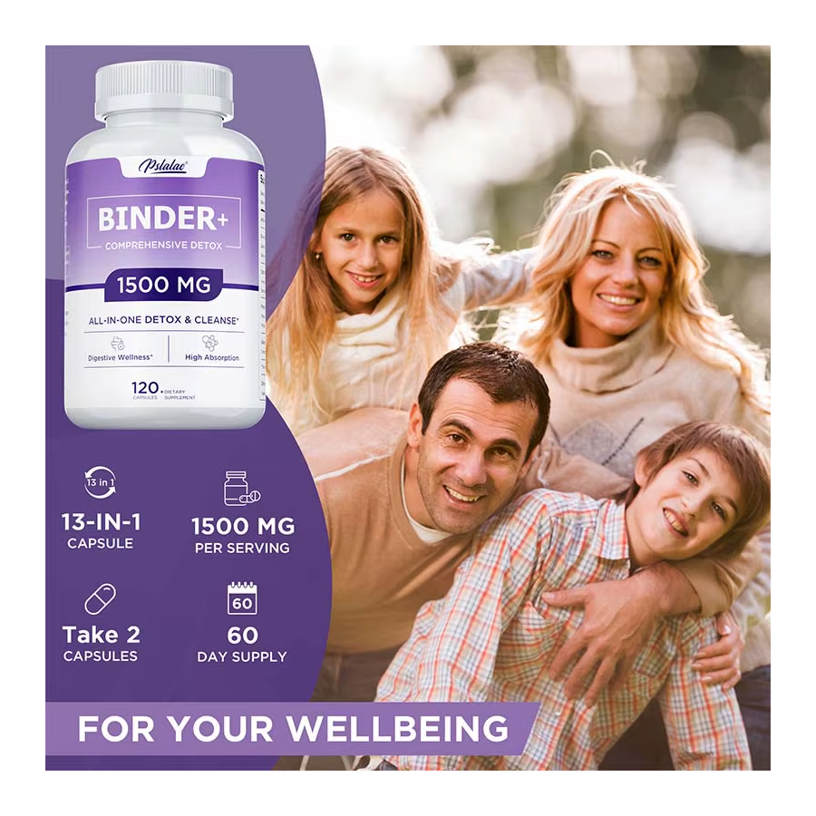 Pslalae Binder Nac 1500mg Detox Cleanse Limpieza Colon Higado 120 caps-6