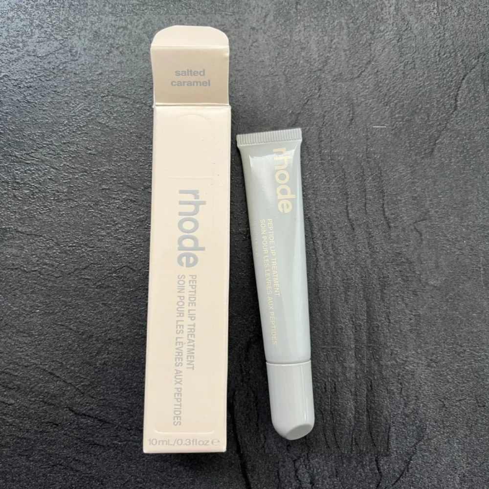 Rhode Labia Peptide Lip Tint Caramel + Rhode Pocket Blush Tan Line-3