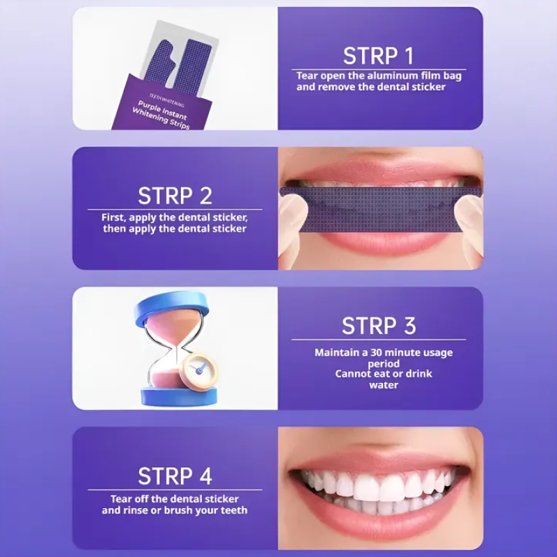 V34 Purple Whitestrips Cintas Blanqueadoras Dientes 28 Unid-4