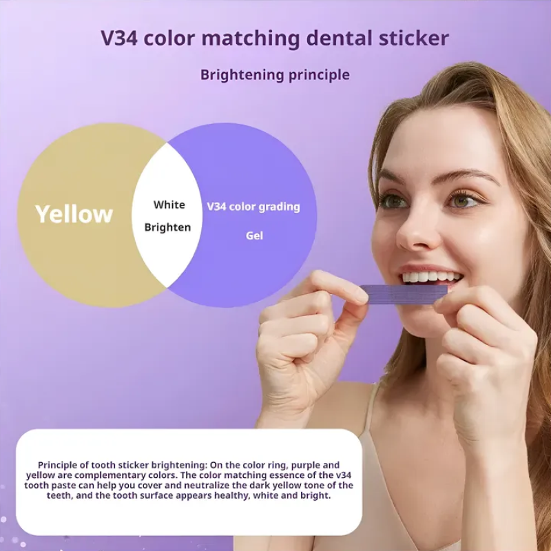 V34 Purple Whitestrips Cintas Blanqueadoras Dientes 28 Unid-5
