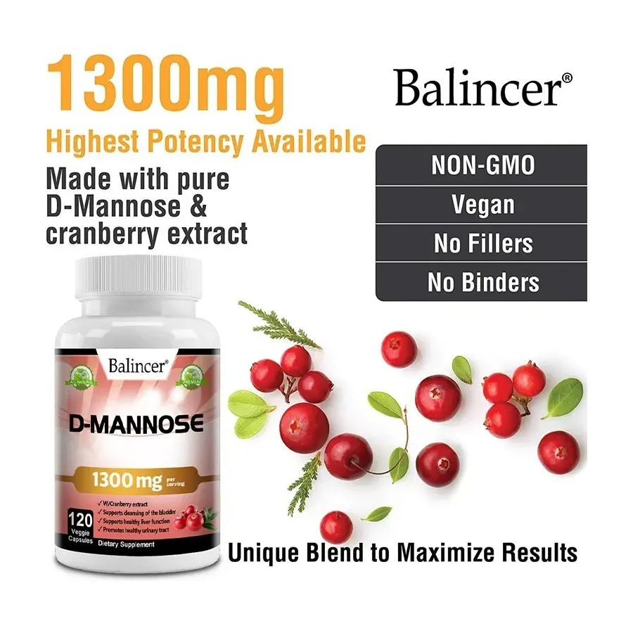 D-mannose Cranberry Arandano Rojo Para Infecciones Urinarias 120 caps-2