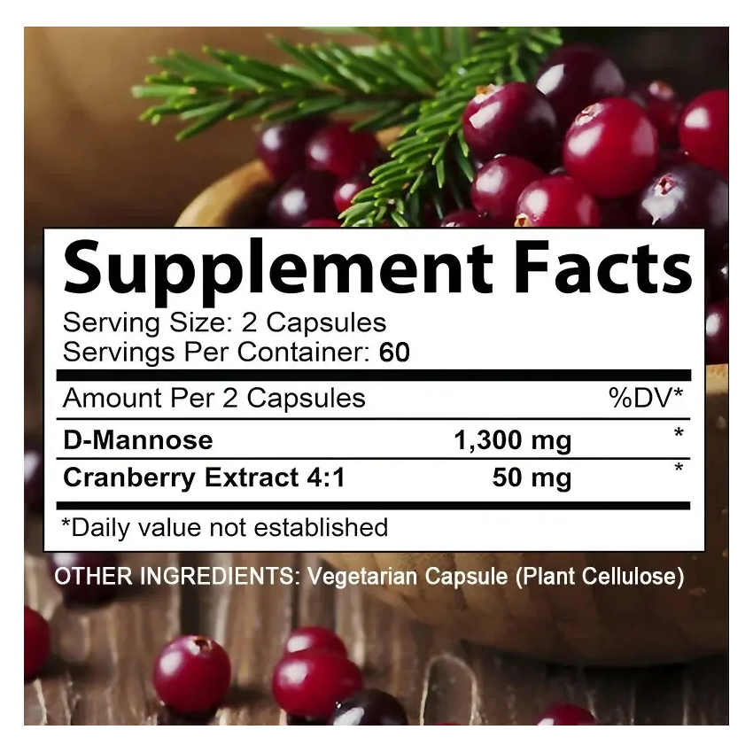 D-mannose Cranberry Arandano Rojo Para Infecciones Urinarias 120 caps-6