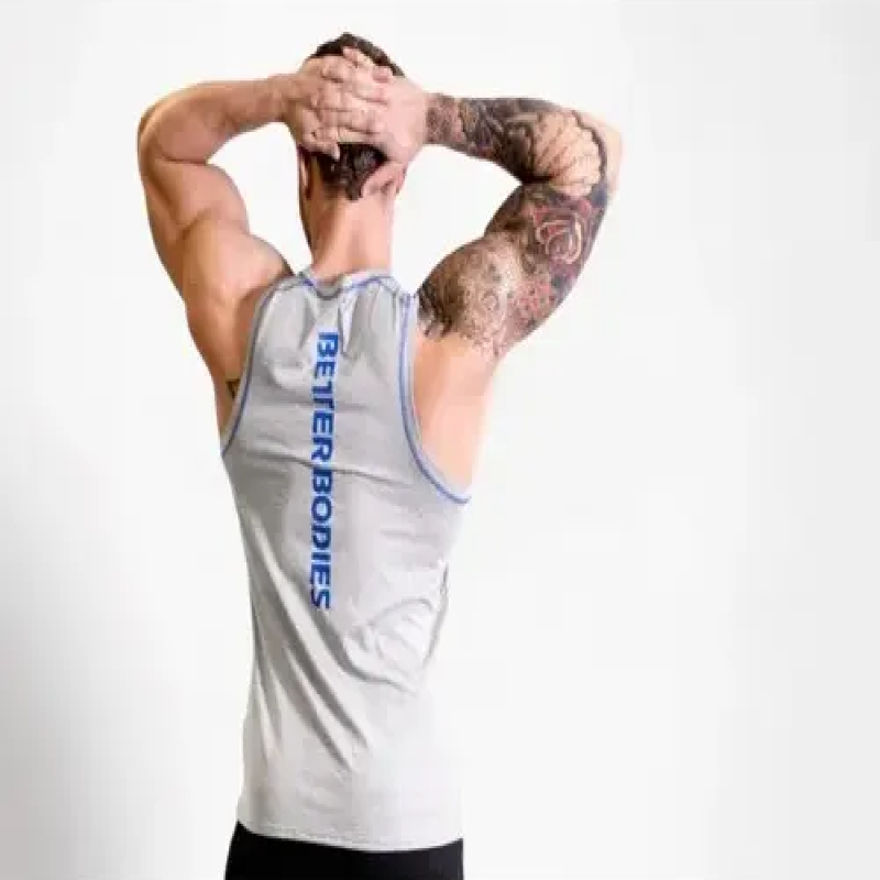 Better Bodies Polera Sin Mangas Musculosa Performance Grey -4