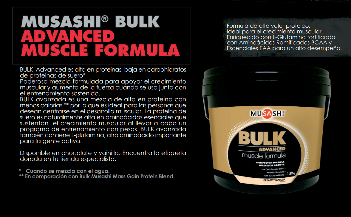 Musashi Proteina Bulk Whey Protein Isolate 4 Lbs + Creatina Micronizada 5000mg-3