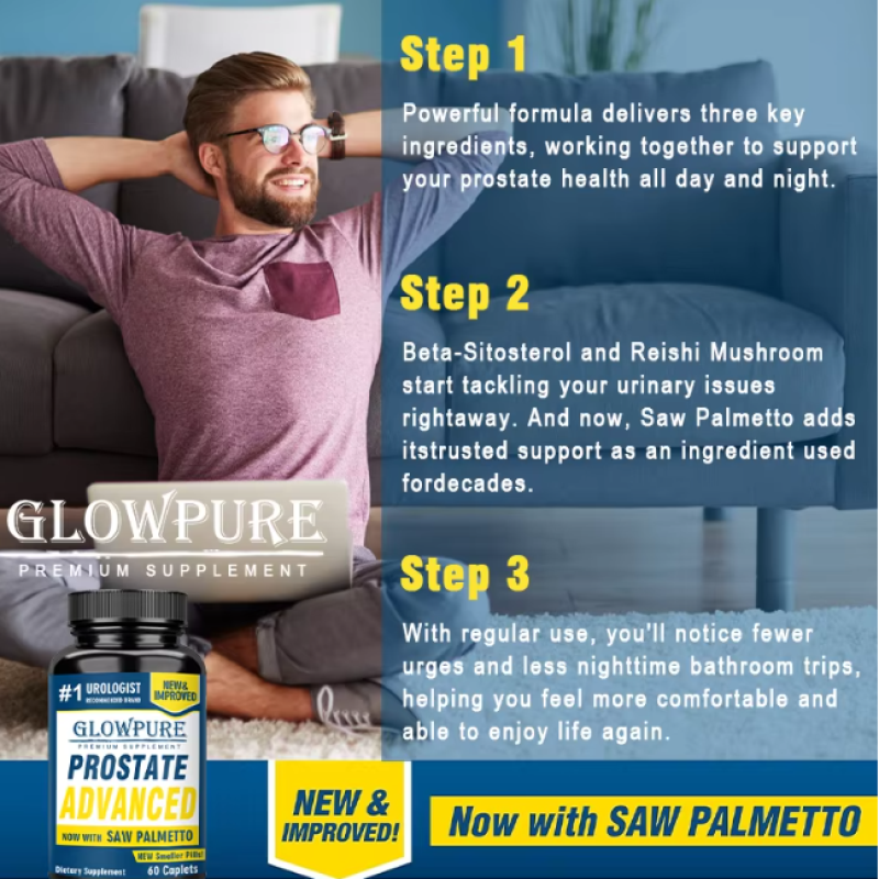 Glowpure Prostate Advanced Saw Palmetto Cuidado Prostata 60 caps-4