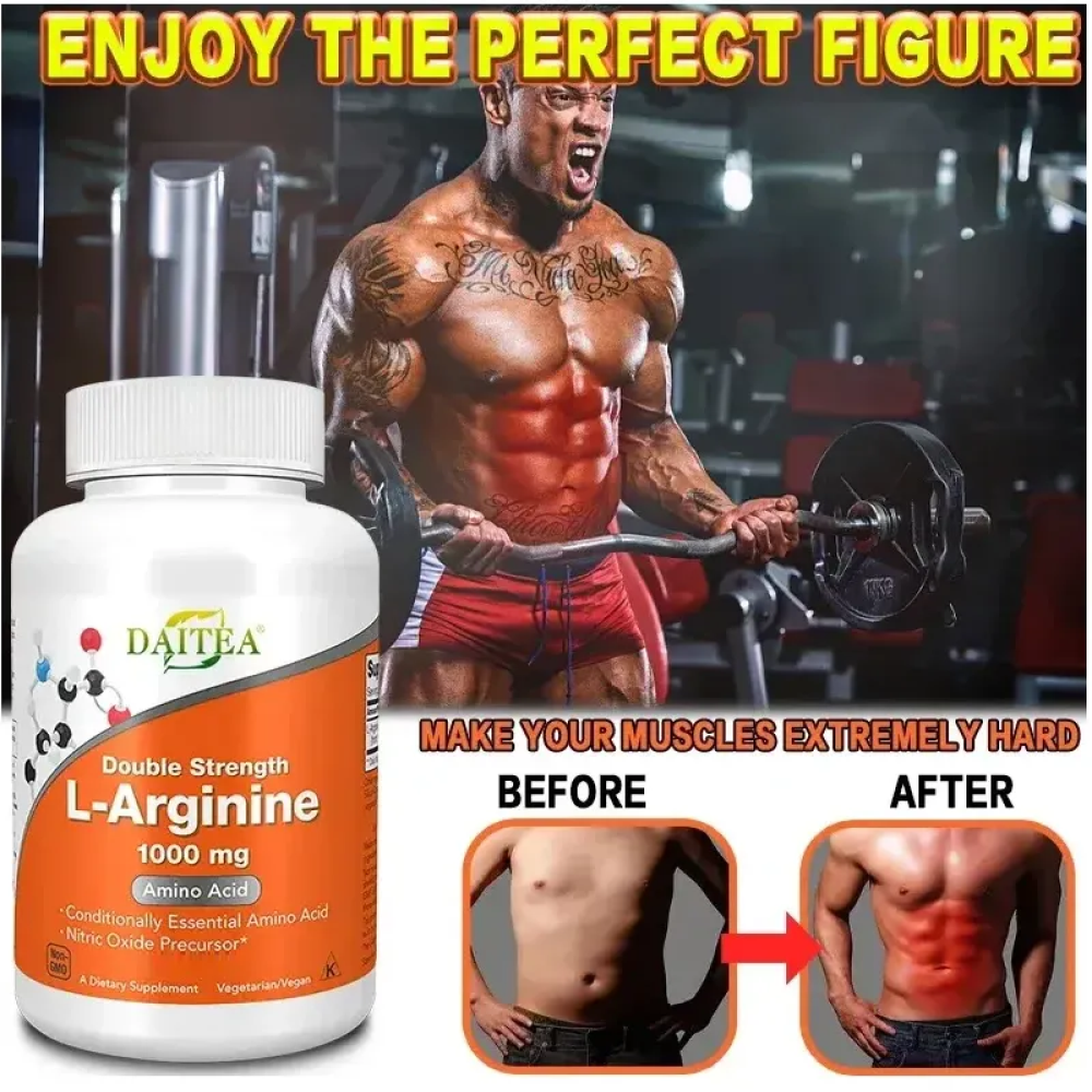 Arginina Hcl 1000mg Double Strength  Oxido Nitrico 60 Caps-4