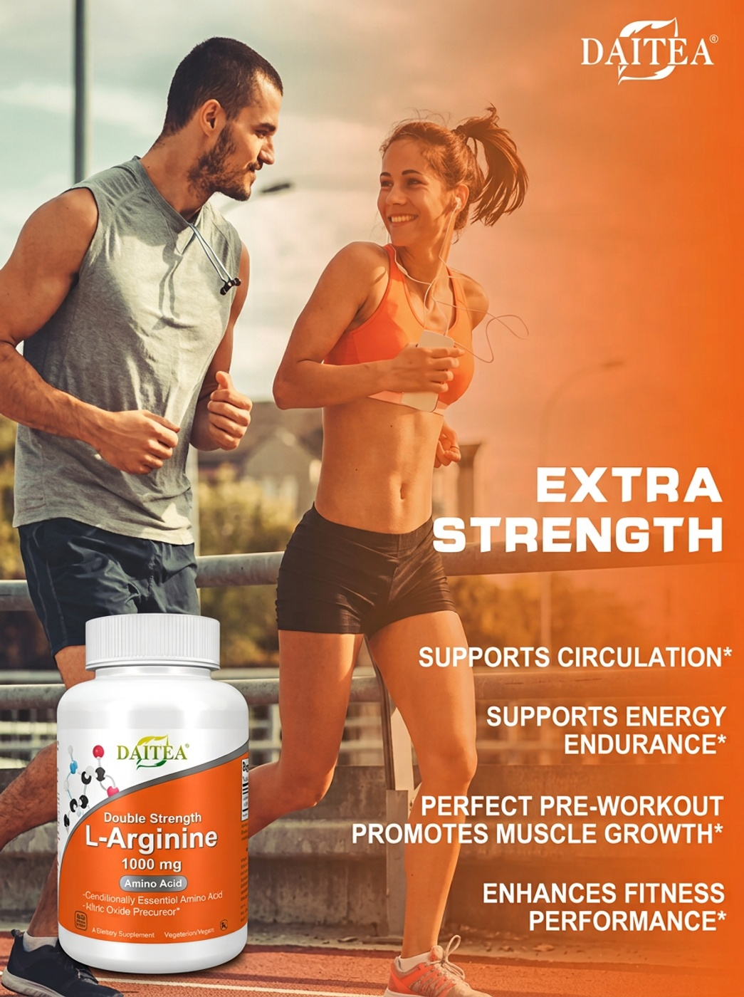 Arginina Hcl 1000mg Double Strength  Oxido Nitrico 60 Caps-5