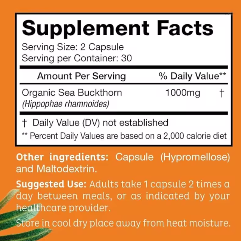 Omega 7 Aceite Espino Amarillo Cabello Piel Uñas Vision Antioxidante 60 softgel caps-7