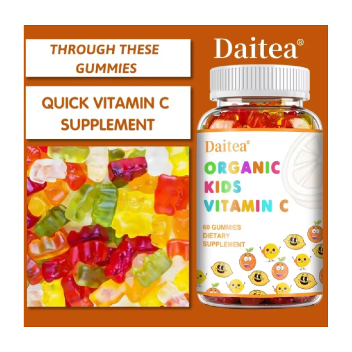 Daitea Kids Smart Vitamina C Acido Ascorbico 250mg Gomitas Niños 60un Sabor Citrus Orange-2