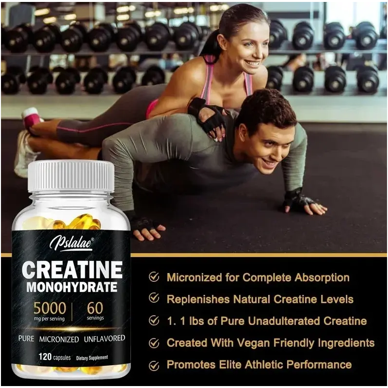 Creatina Monohidrato Micronizada Creapure 5000mg 120 Gelcaps-6