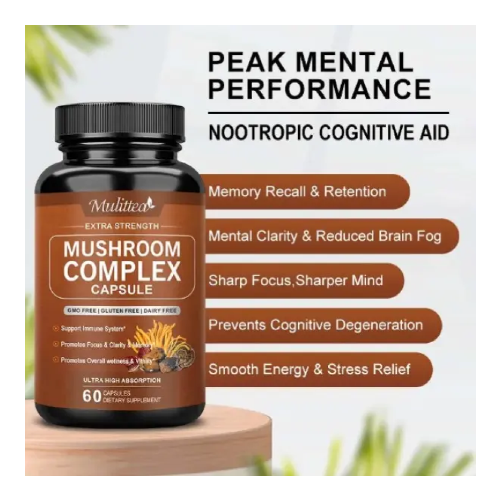 Mega Mushroom Complex 2760mg 10 Hongos Funcionales 60 Caps-2