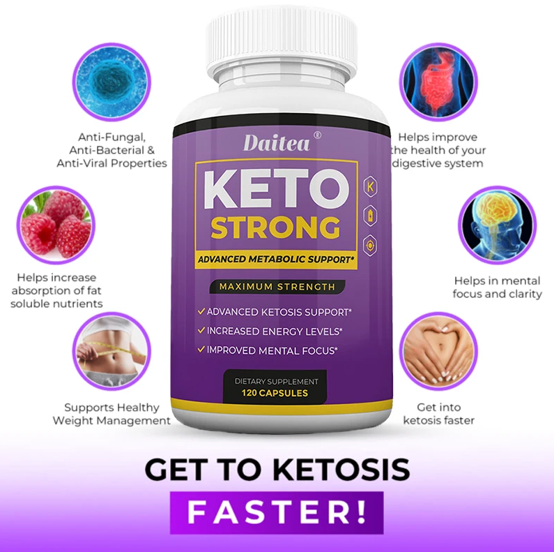 Daitea Quemador De Grasas Keto Strong Carnitina Cetonas Frambuesa 120 capsulas-2