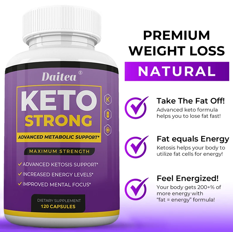 Daitea Quemador De Grasas Keto Strong Carnitina Cetonas Frambuesa 120 capsulas-3
