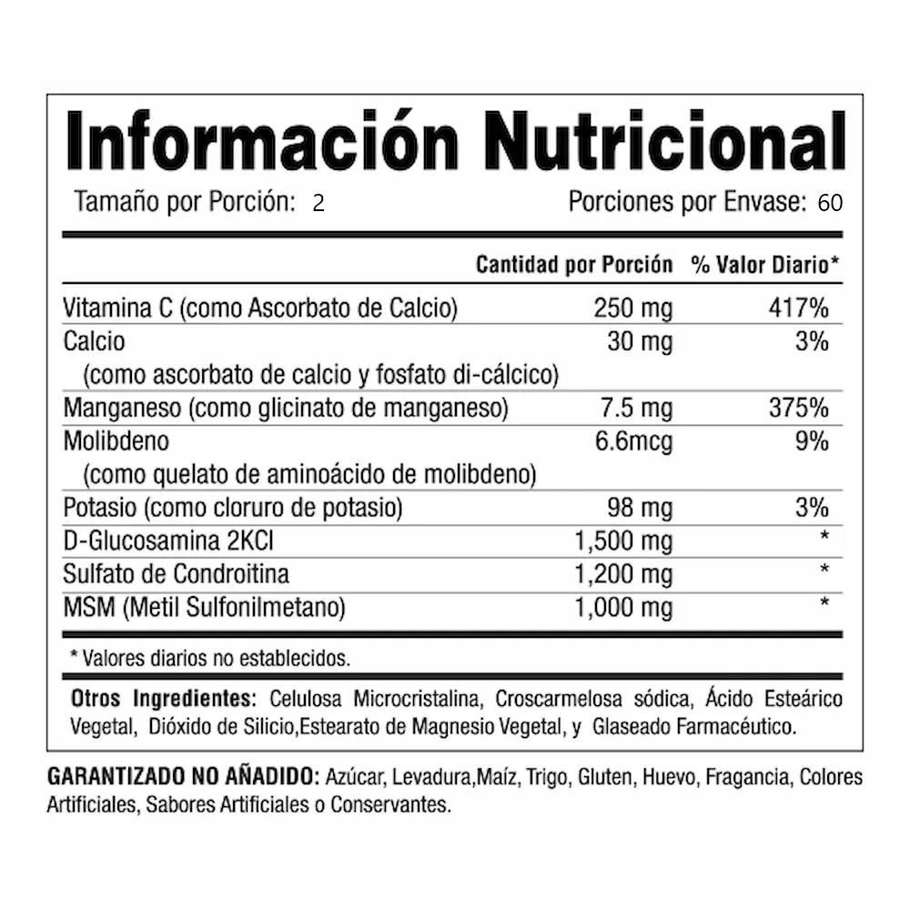 Balincer Glucosamina 1500mg Condoitrina Msm 1700mg 120 Caps-6
