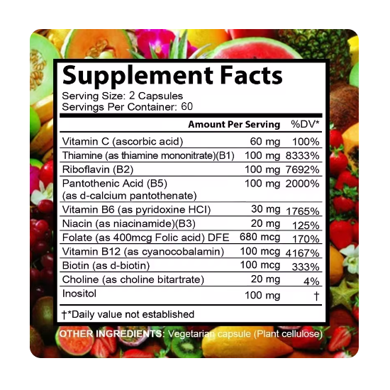 Balincer Vitamin B Complex Complejo De Vitaminas B 120 Caps-6