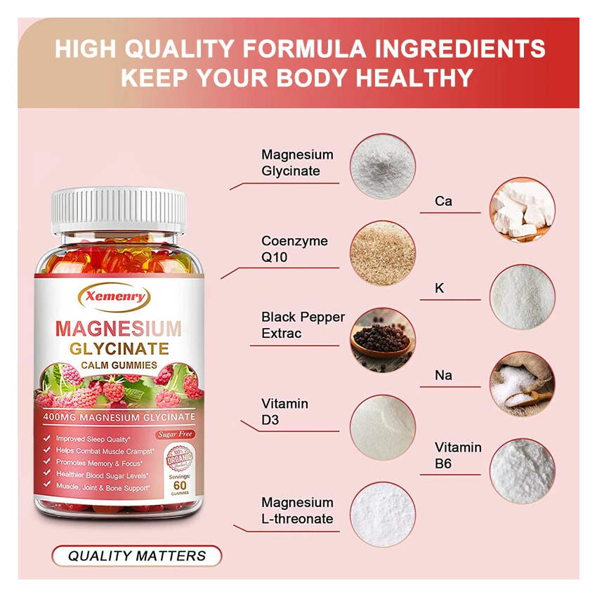 Gomitas De Glicinato De Magnesio 400mg Xemenry 60 Gomitas-2