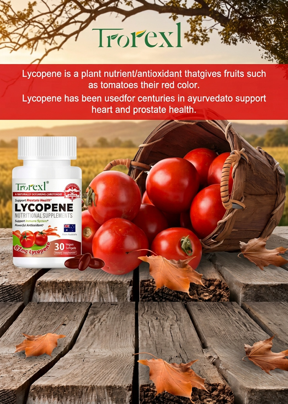 Trorexl Licopeno Potente Antioxidante Cuidado Urinario Prostata 30 caps-5
