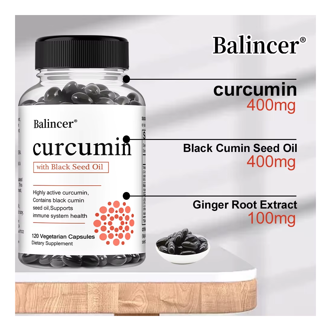 Curcumin Turmeric Curcuma Sistema Inmune Cuidado Inflamaciones 120 softgels-2