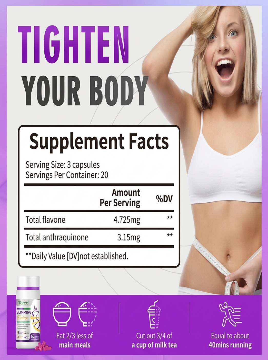 Trorexl Quemador De Grasas Slimming Detox Para Bajar De Peso 60 cpas-6