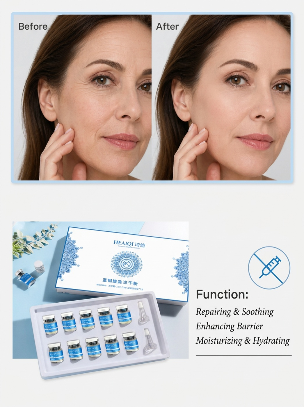 Set Profesional de Polvo Liofilizado con Peptidos de Cobre Azul Anti-Edad  Reafirmante-4
