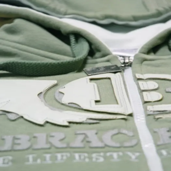 Brachial Poleron Deportivo Gimnasio Harley Zip Hoodie M Verde Musgo-4