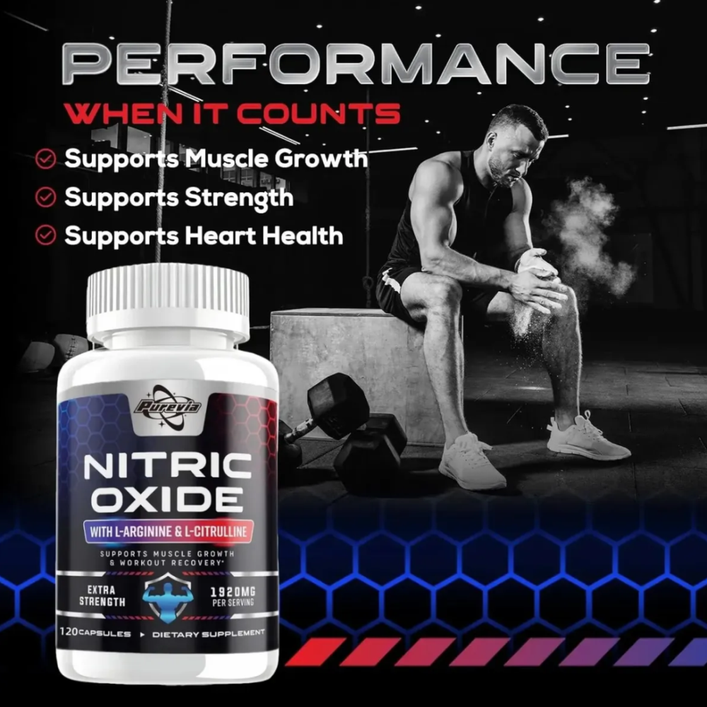 Suplemento Nitrix Aumento Oxido Nitrico Purevia 1920mg 120 caps-3