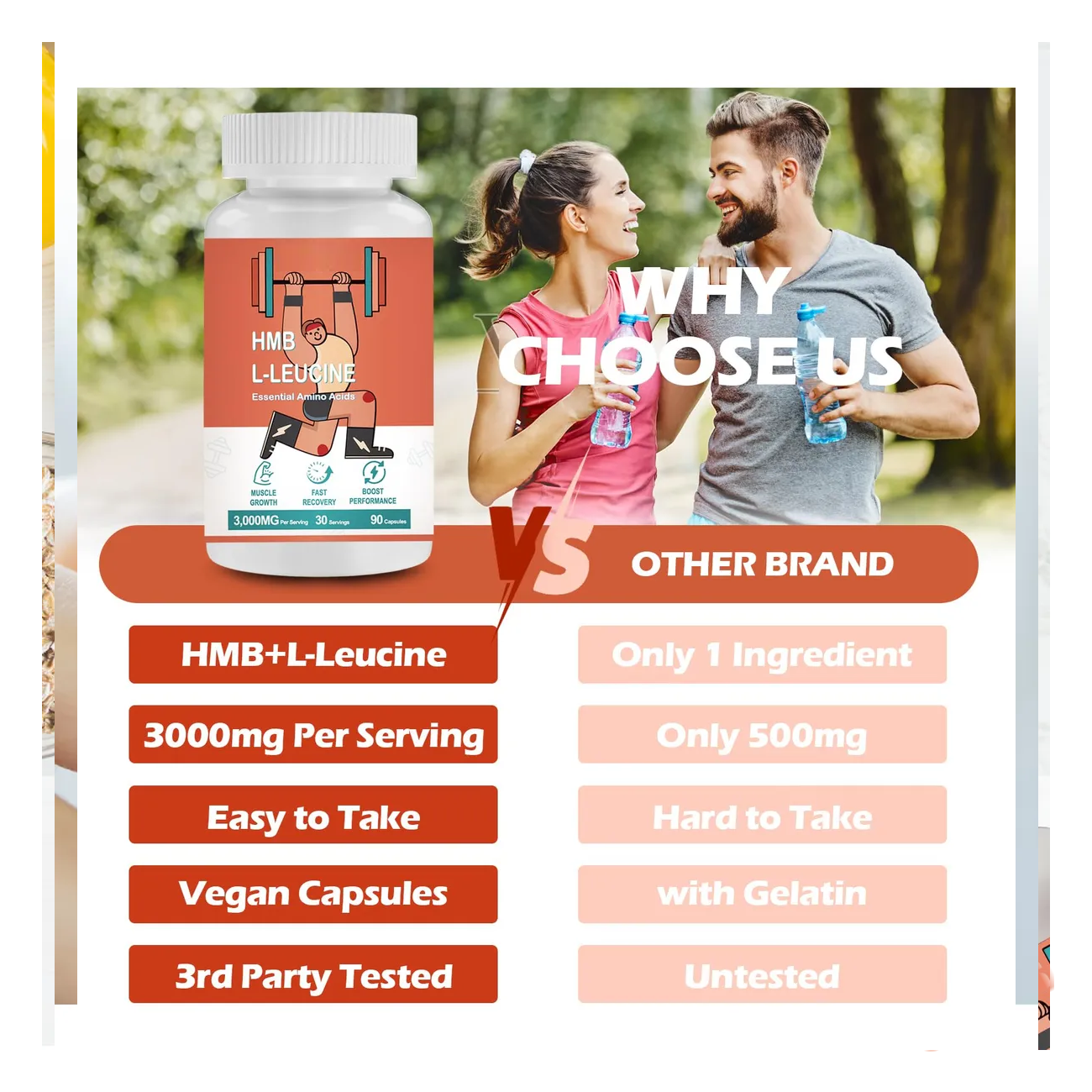 HMB Leucina Suplemento Deportivo con Aminoacidos Crecimiento y Recuperacion Muscular 3000mg -3