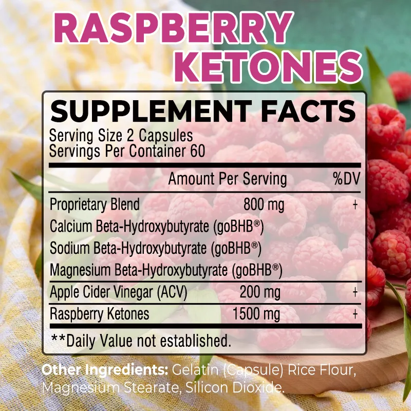 Cetonas De Frambuesa Raspberry Ketones 1200mg Quemador De Grasas 120caps-6