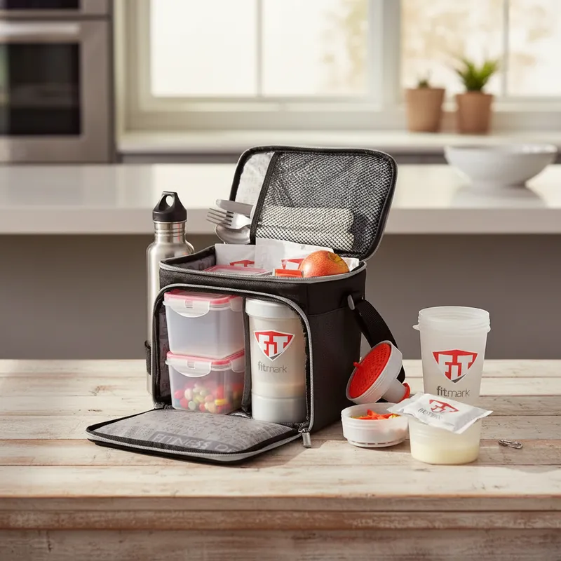 Lonchera Termica Fitmark The Box Red Smart Shaker V2 Organizador Comida Con Contenedores-6
