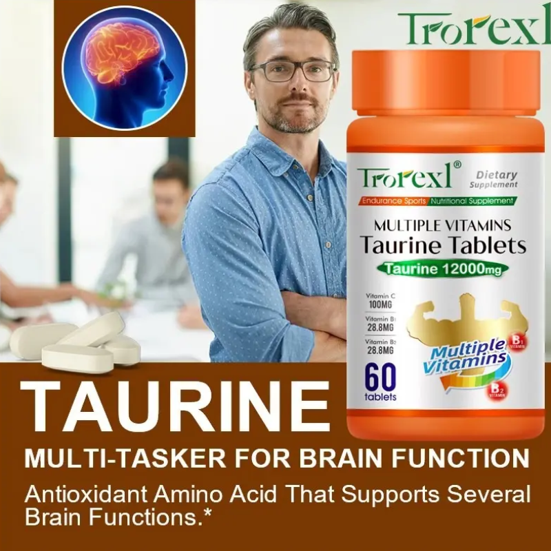 Super Multivitaminico Taurina 12000mg Aminoacido Energizante 60 tabletas-3