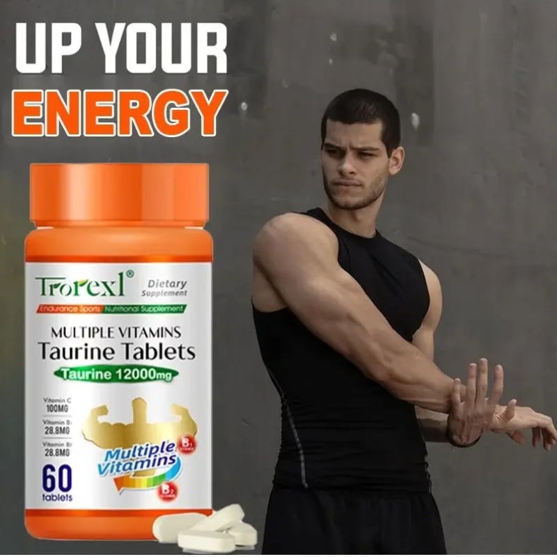 Super Multivitaminico Taurina 12000mg Aminoacido Energizante 60 tabletas-2