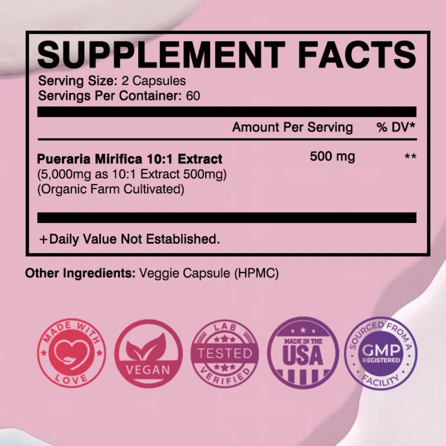 Pueraria Mirifica 5000mg Aumento y Firmerza De Senos 120 caps-6