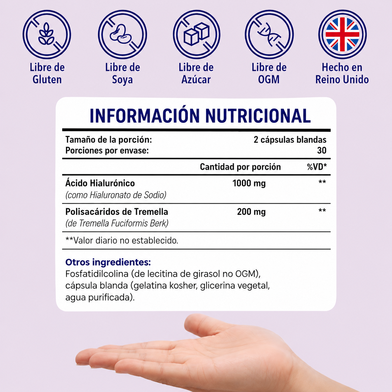 Acido Hialuronico Liposomal 1200mg Hidratacion Celular Piel Articulaciones 60 softgel-5