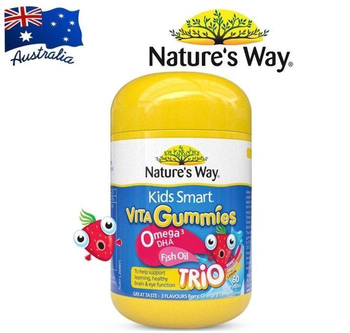 Kids Smart Natures Way Gomitas Omega 3 Dha Fish Oil para Niños 60 unid Trio Berries-2