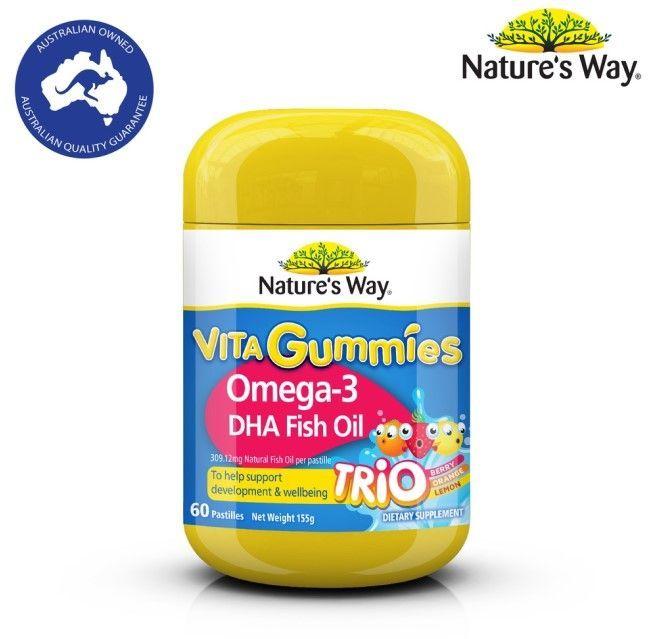 Kids Smart Natures Way Gomitas Omega 3 Dha Fish Oil para Niños 60 unid Trio Berries-6