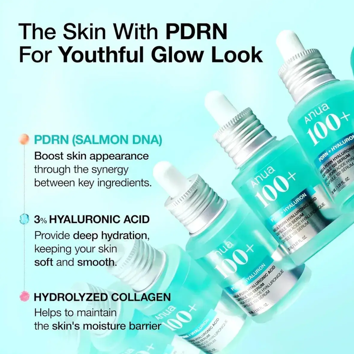 Anua Serum Facial Pdrn Reparador e Hidratante Facial Efecto Glow 30ml-4