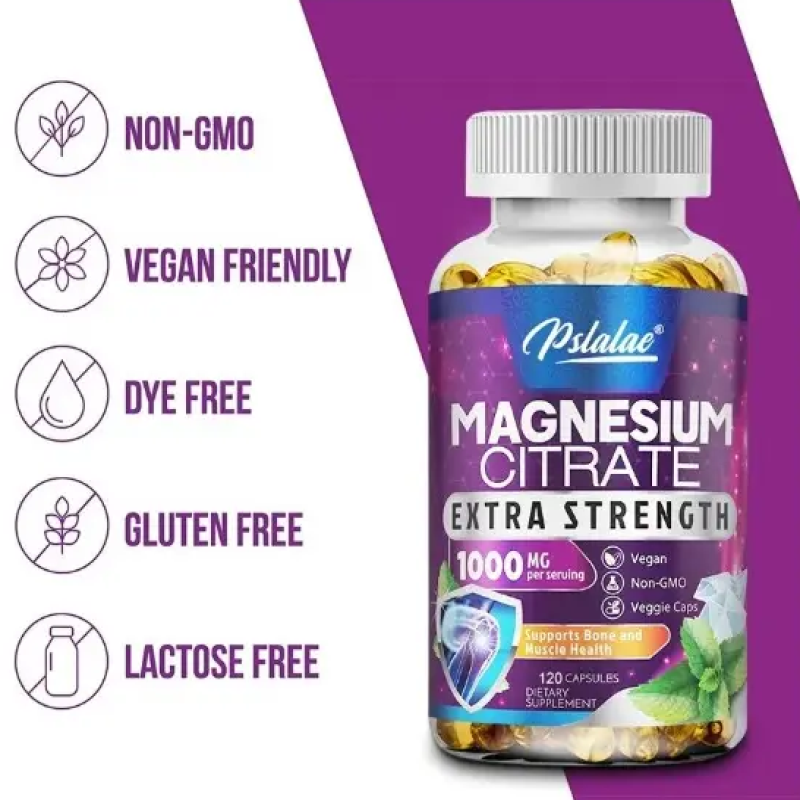 Citrato De Magnesio Puro 1000mg Extra Strength 120 Veg Caps-2