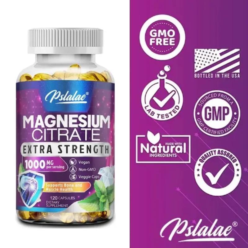 Citrato De Magnesio Puro 1000mg Extra Strength 120 Veg Caps-5