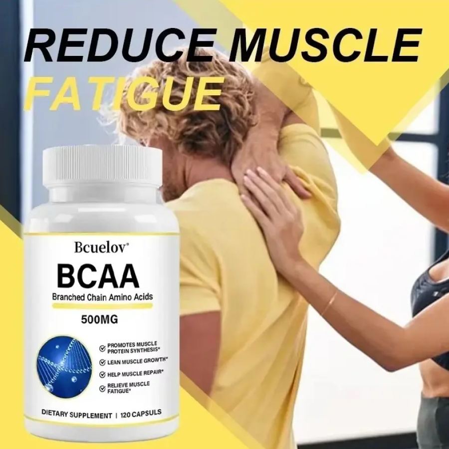 Bcuelov Bcaa Aminoacidos 500mg Crecimiento y Proteccion Muscular 120 Caps-3
