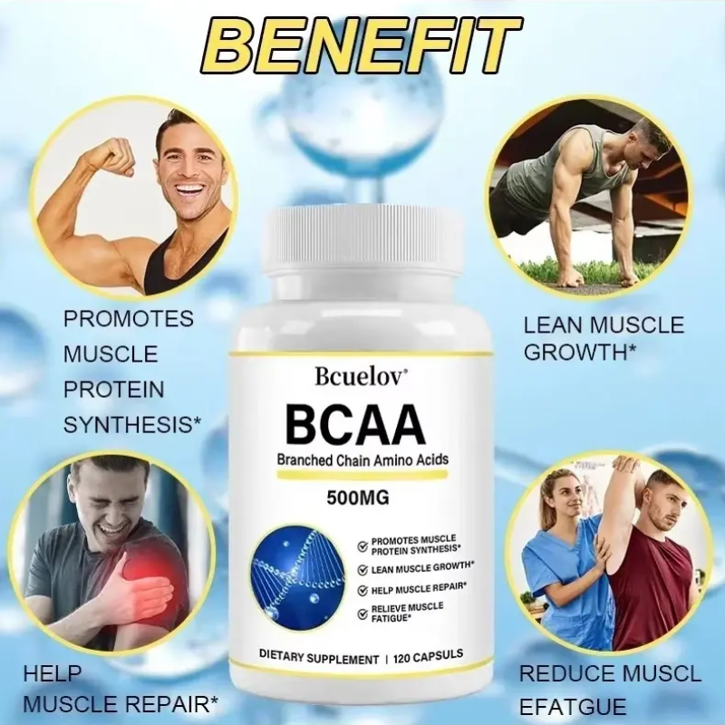 Bcuelov Bcaa Aminoacidos 500mg Crecimiento y Proteccion Muscular 120 Caps-5