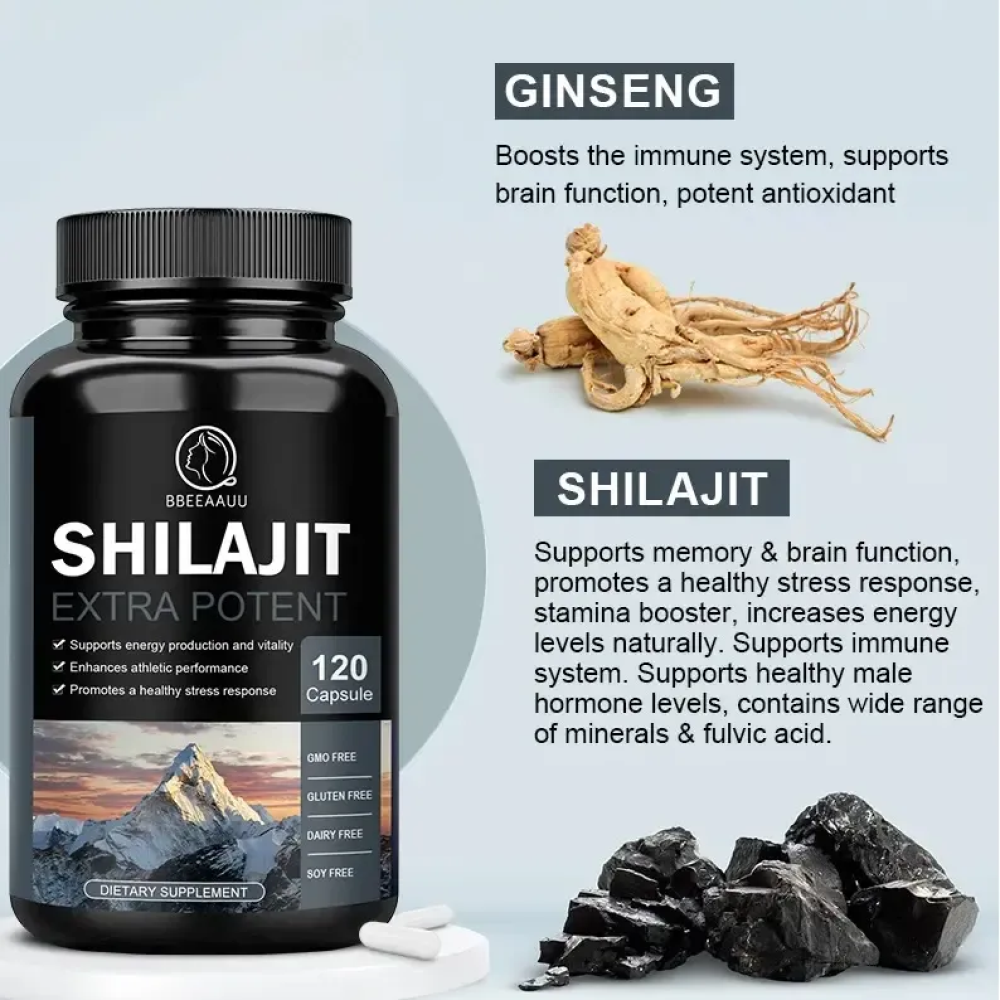 Shilajit Extracto Puro De Shilajit Del Himalaya 500mg Super Antioxidante 120cap-4