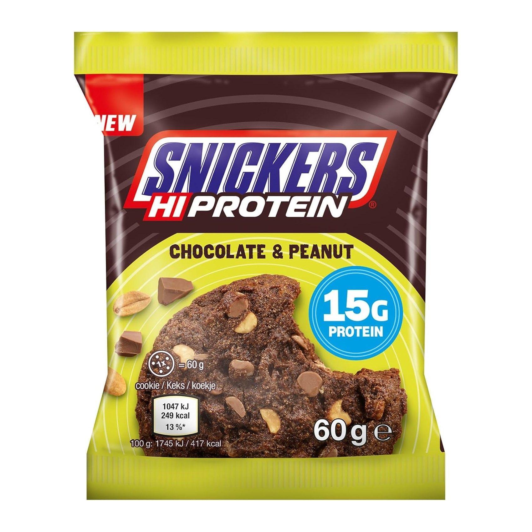 Snickers High Protein Cookie 60gr Galleton De Proteinas 12 unidades Chocolate Peanut-0