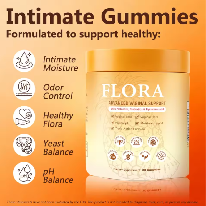 Probioticos Femenino Flora+ Control PH Intimo 60 Gomitas Piña-3