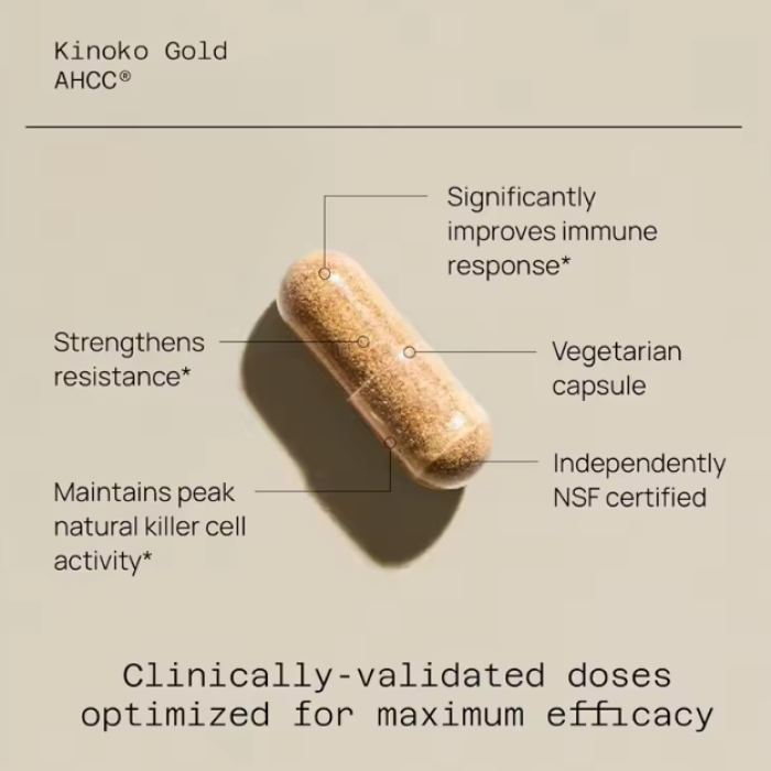 Ahcc Kinoko Gold 1000mg Suplemento Inmunologico Y Actividad Celular 60 veg caps-2