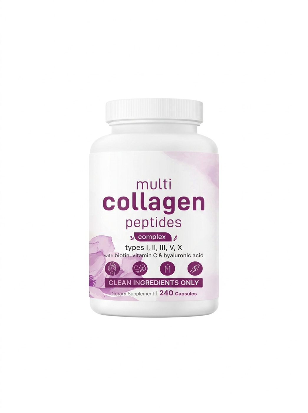 Colageno Hidrolizado Peptidos 1100mg Vitamina C  240 Caps-0